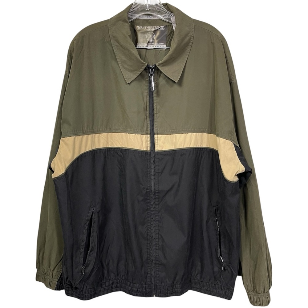 Weatherproof Performance Jacket Navy/Green Full Z… - image 1